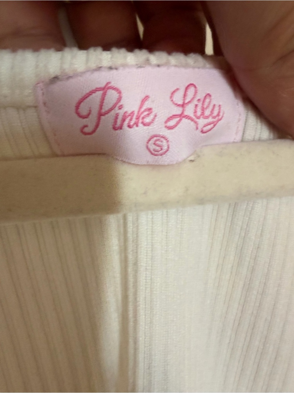 Pink Lily White Ribbed Button-Front Tank - Picture 2 of 3
